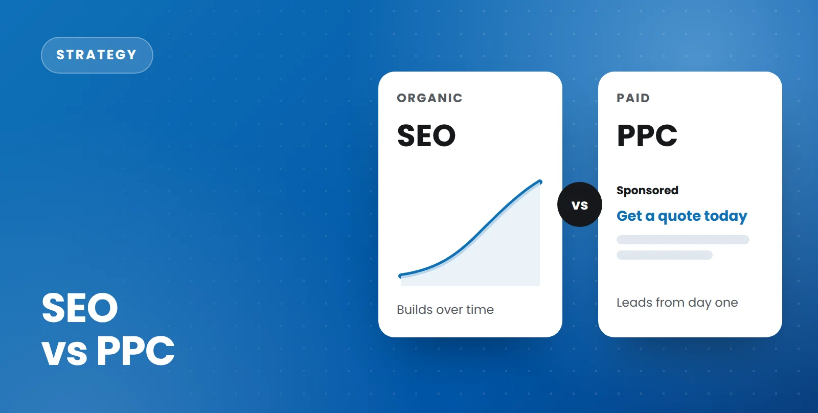 Illustration comparing SEO and PPC